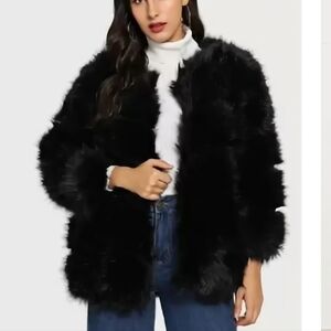 Women's Black Faux Fur Jacket